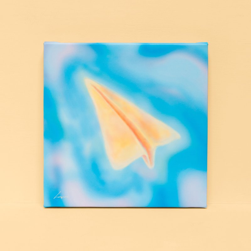 纸飞机的夏天-挂画/装饰画/画/画作/天空/云/蓝天/疗愈/飞机 - 海报/装饰画/版画 - 棉．麻 蓝色