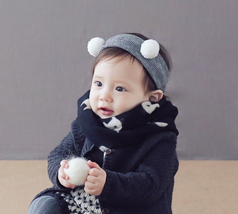 Happy Prince Genef小猫保暖婴童围脖围巾 韩国制 - 围嘴/口水巾 - 聚酯纤维 黑色