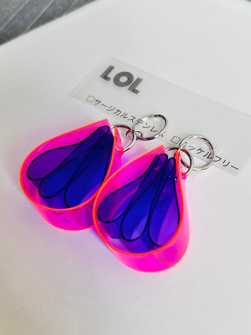 2way配件 PVC 设计 A005 - 耳环/耳夹 - 其他材质 粉红色