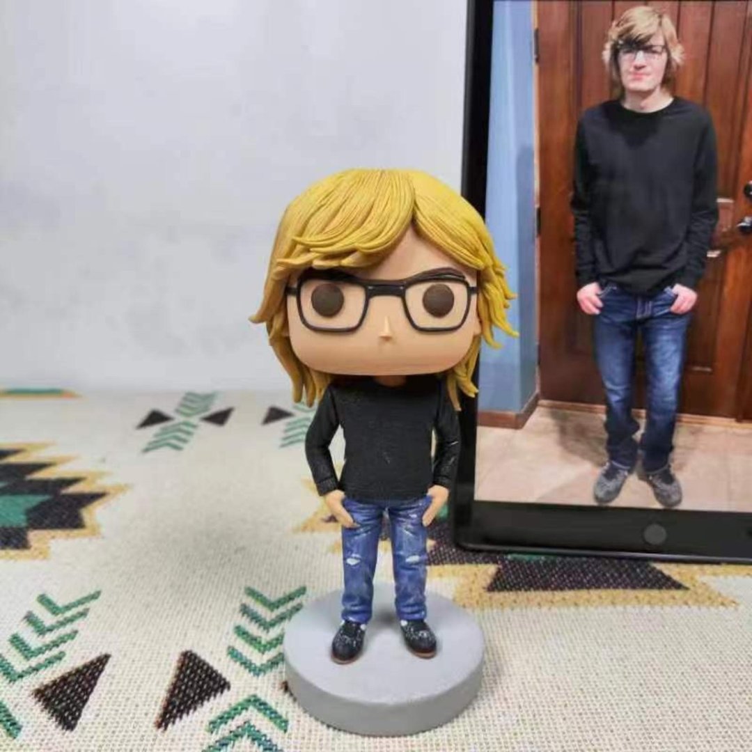 纯手工定制美国Funko Pop 自画肖像公仔娃娃男朋友老公生日礼物 - 玩偶/公仔 - 粘土 多色