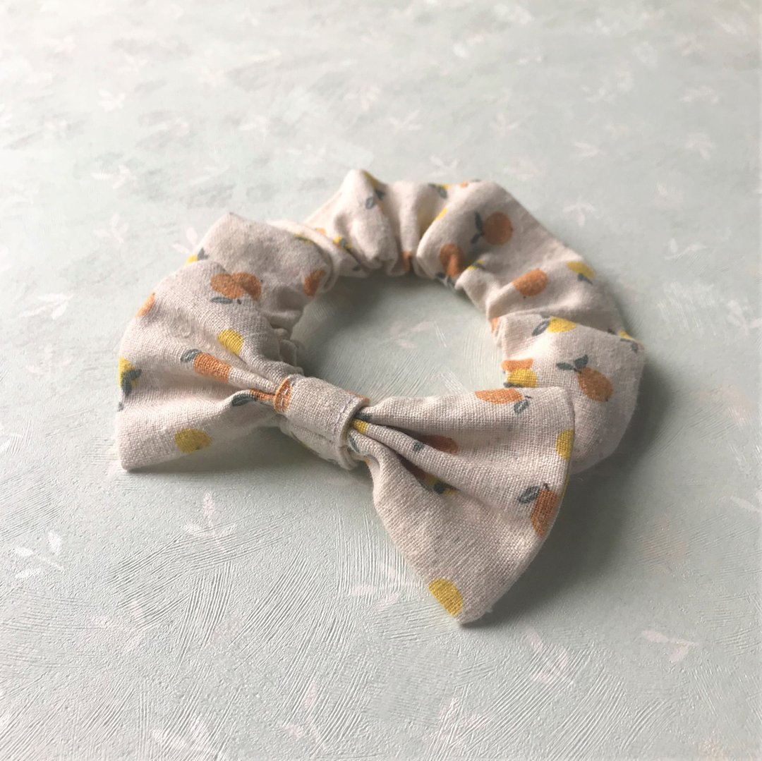 蝴蝶结松紧项圈 宠物领结 bow tie -- 蜜柑_S号(现货2) - 项圈/牵绳 - 棉．麻 白色