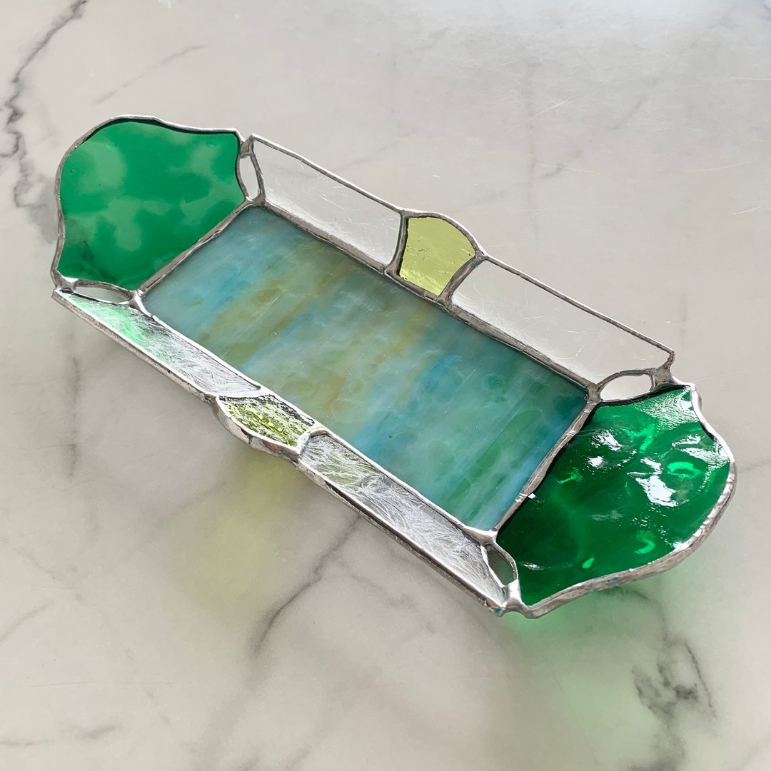 Jewelry tray Sea green - 摆饰 - 玻璃 绿色