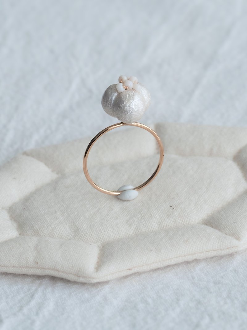 遗落的誓约 14K 注金戒指 - 戒指 - 植物．花 白色