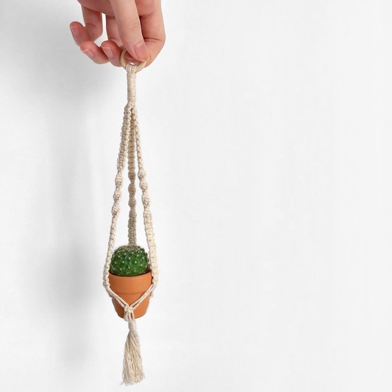 迷你盆栽挂饰 _ I - 植栽/盆栽 - 棉．麻 卡其色