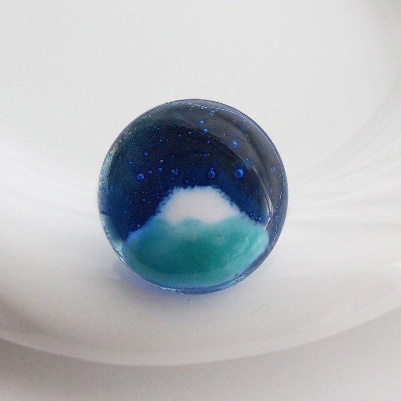 富士山 玻璃 戒指 - 戒指 - 玻璃 蓝色