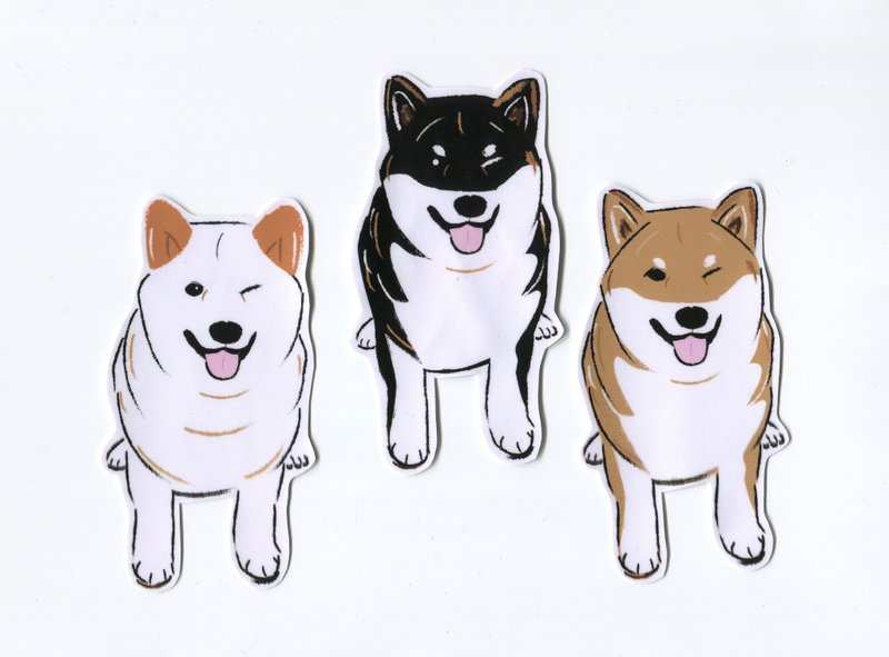 小饭团 柴柴大型防水贴纸 肥肥仔 柴犬 行李箱贴纸 - 贴纸 - 纸 