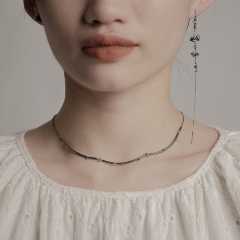 累 Fruitful I 【枝】项链 - 染黑 - 项链 - 纯银 黑色