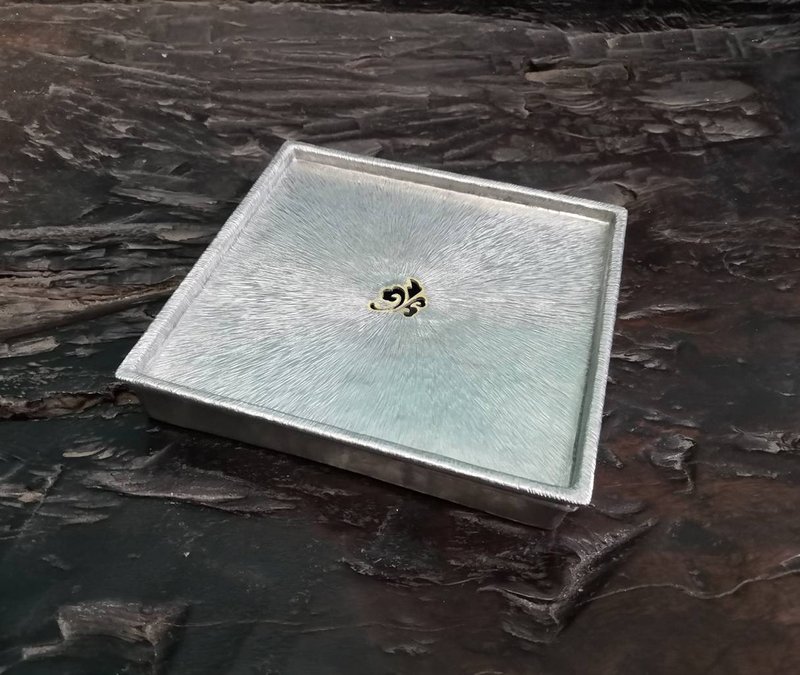 锡壶承 (方型) - 茶具/茶杯 - 其他金属 银色