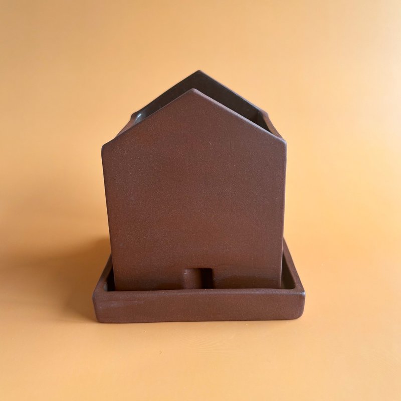 陶瓷房屋容器 - 摆饰 - 陶 咖啡色