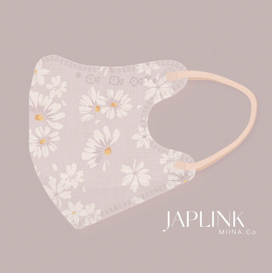 【 0-3岁】JAPLINK 幼幼医疗口罩-小雏菊(粉) - 口罩 - 聚酯纤维 粉红色