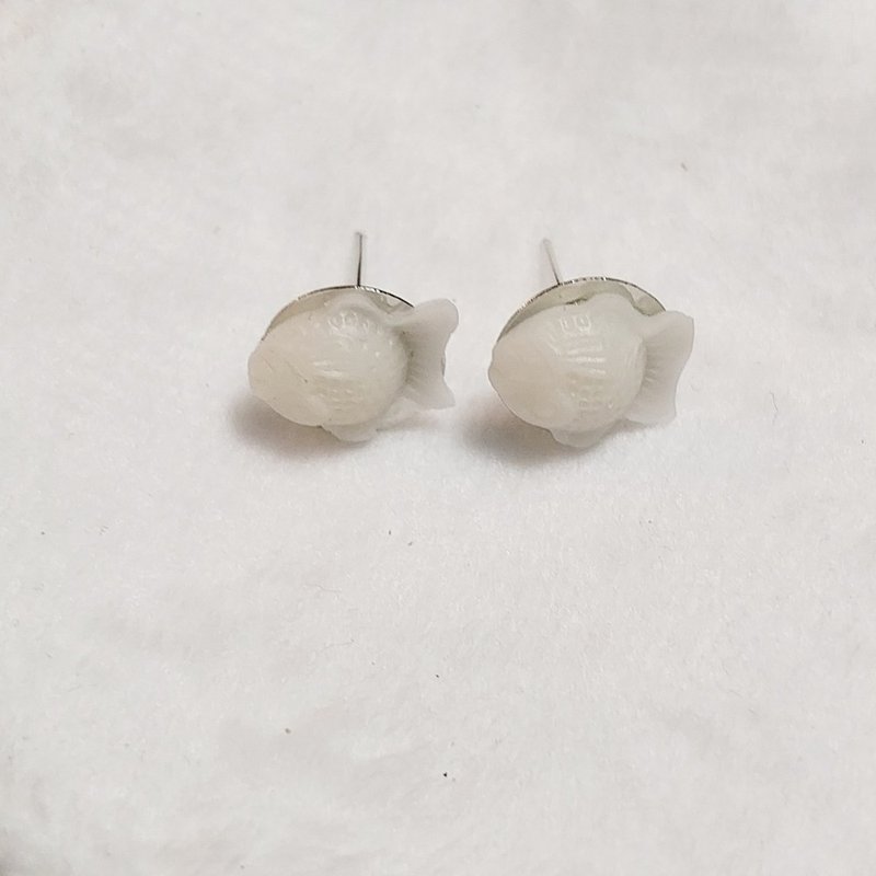 Fish Bakery Earring Handmade Air Dry Clay Eco Friendly Stainless Hook - 耳环/耳夹 - 粘土 黄色