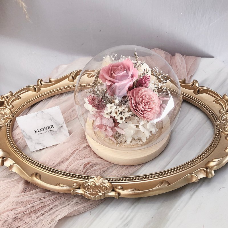 烟熏粉玻璃球盅 小夜灯 - 摆饰 - 植物．花 