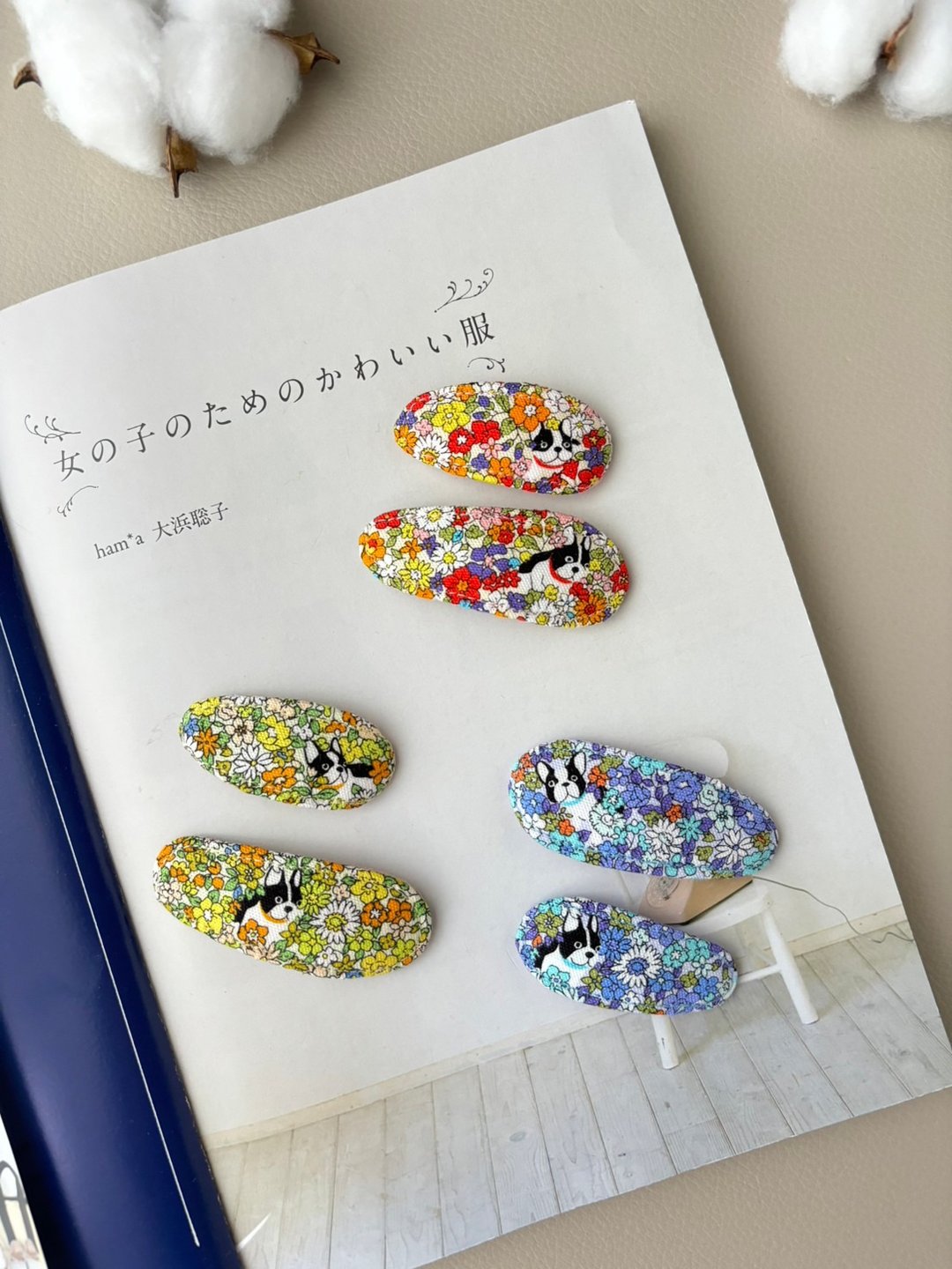 宝宝BB夹  花丛里的斗牛犬 另有不挑色套组BB夹优惠组 - 婴儿饰品 - 棉 多色