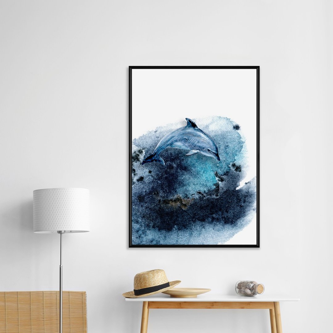 水彩世界 • 海豚 - 大自然/海洋/海底世界/海洋生物/海豚/幼儿园 - 海报/装饰画/版画 - 其他材质 多色