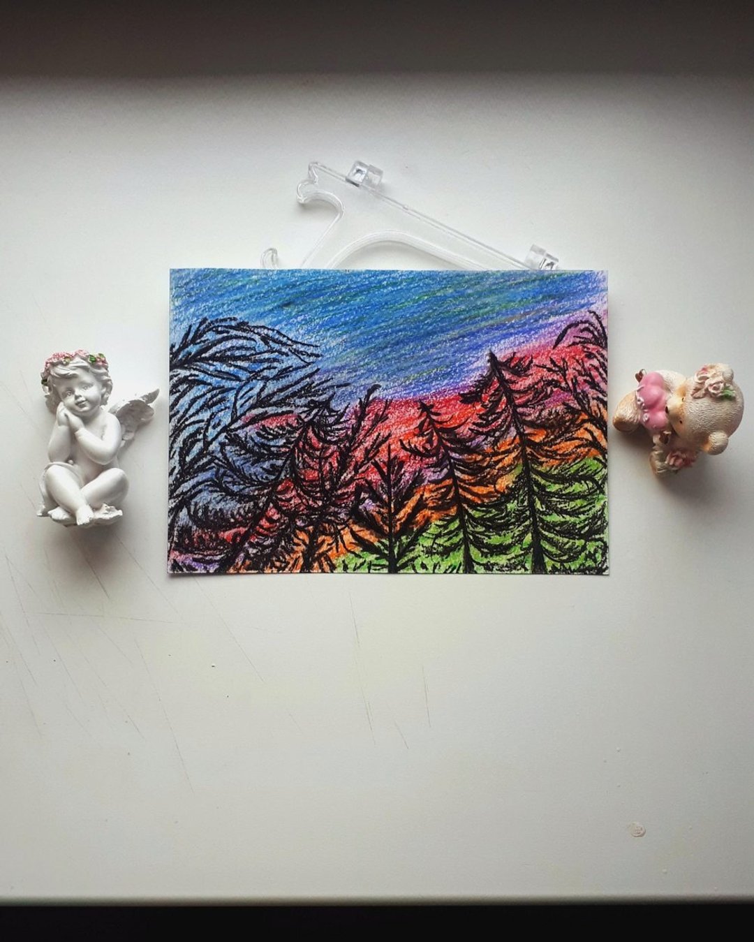 原画北极光艺术风景艺术品北方自然绘画 - 墙贴/壁贴 - 纸 多色
