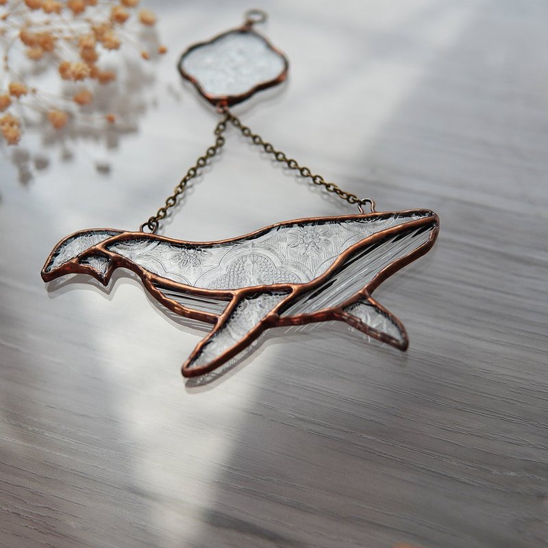 鲸鱼吊饰/海棠花玻璃 - 摆饰 - 其他材质 多色