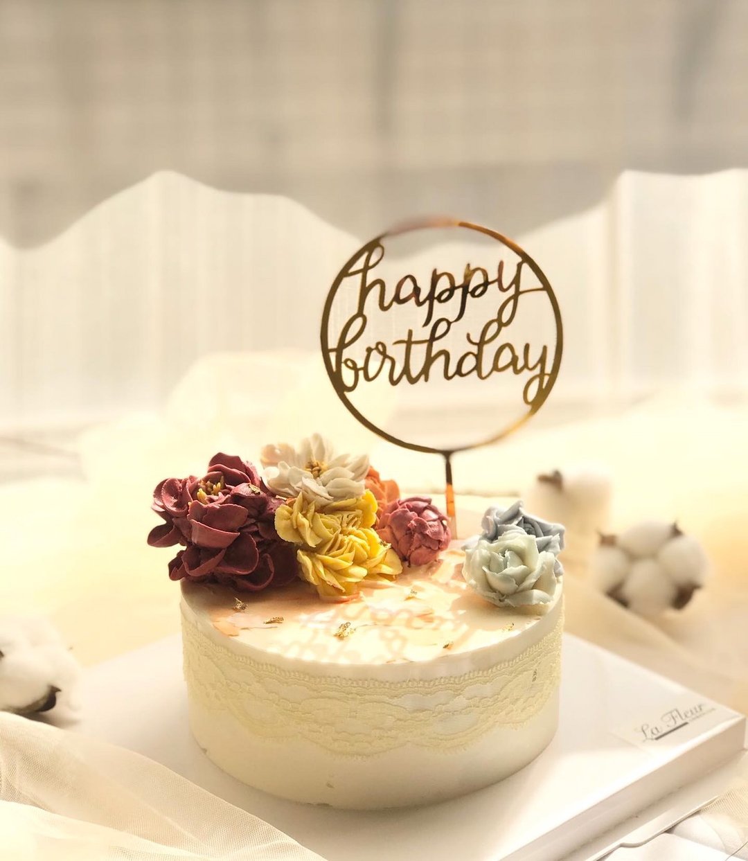 【最美生日蛋糕】限定自取!!!-韩国最夯裱花轻奶酪蜂蜜蛋糕 - 蛋糕/甜点 - 新鲜食材 