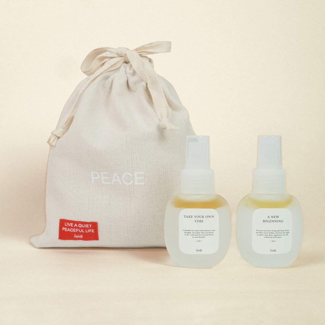 PEACE 礼物袋组合－放松喷雾 50ml 两入 - 香薰/精油/线香 - 亚麻 白色