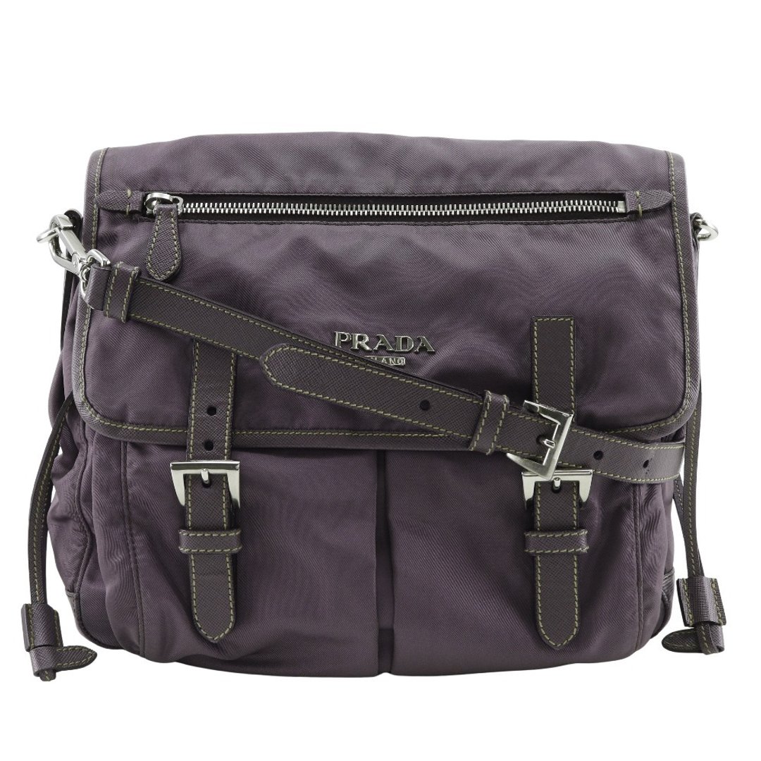 【日本直送】PRADA 普拉达 肩背包 BT0687 尼龙 x 皮革 MIRTILLO 紫色 女仕【二手品】 - 侧背包/斜挎包 - 尼龙 紫色