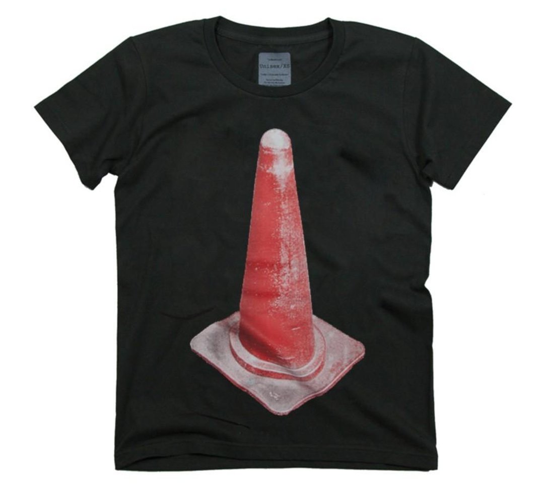 TRAFFIC Series Triangular Cone Design T-shirt Unisex XS ~ XL Size Tcollector - 女装 T 恤 - 棉 黑色