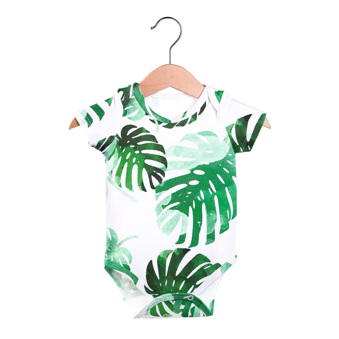 Monstera baby bodysuit, baby boy bodysuit, baby girl bodysuit, baby onesie - 包屁衣/连体衣 - 棉 多色