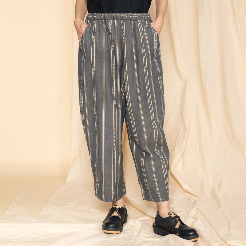 手织布_细雪斜阳茧型裤_穗风 - 中性裤装 - 棉．麻 灰色