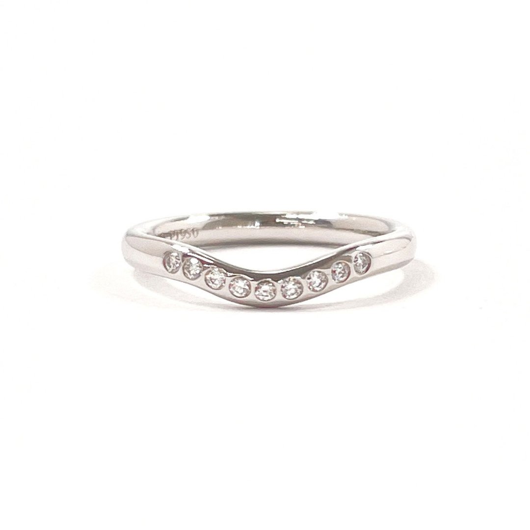 【日本直送 中古美品】6.5 号 蒂芙尼 TIFFANY&Co. 戒指 曲线 बँ戒 艾尔莎·柏 લે蒂 Pt950 铂金 - 戒指 - 贵金属 银色