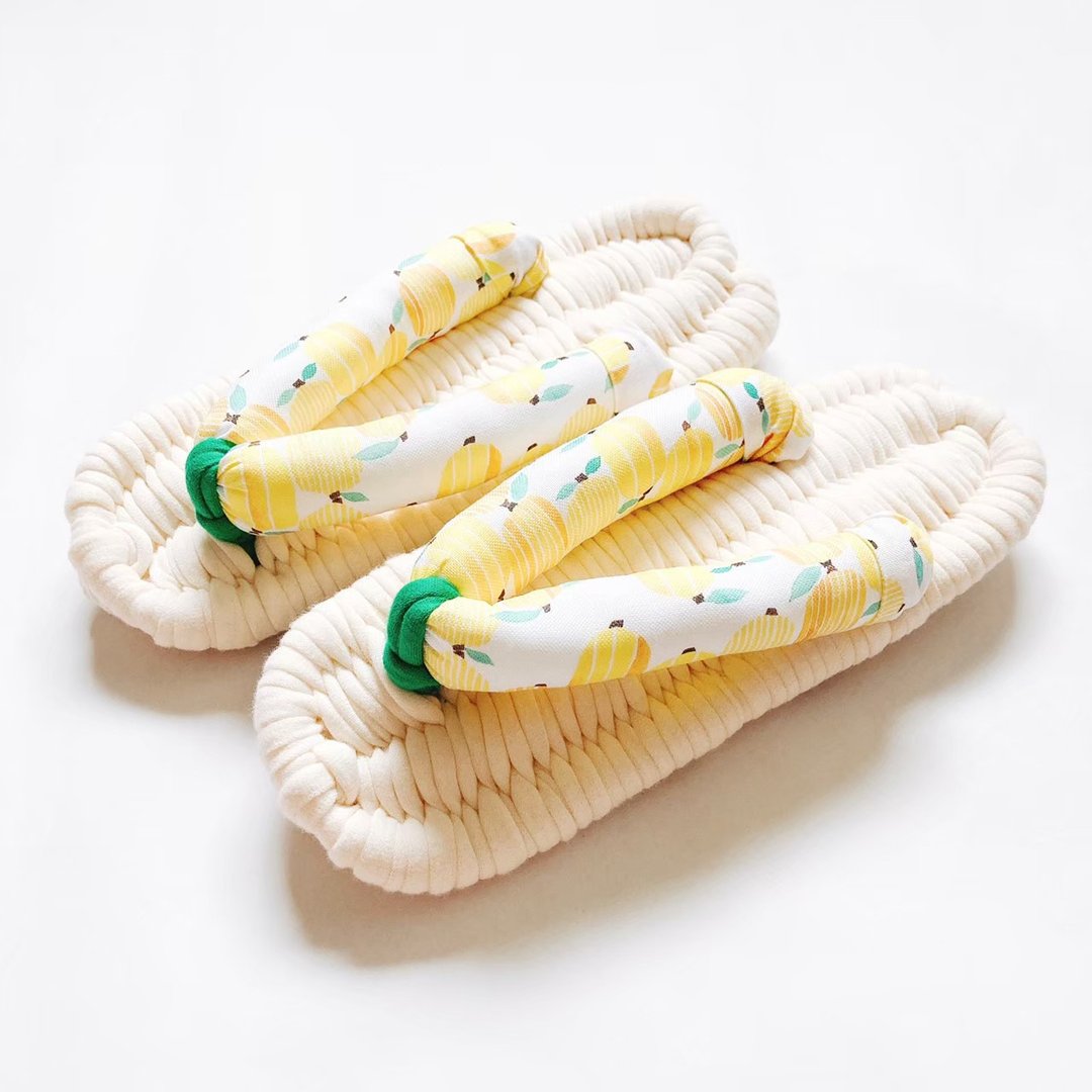 Foot Luck NunoZori Lemon×Yellow - 其他 - 棉．麻 黄色