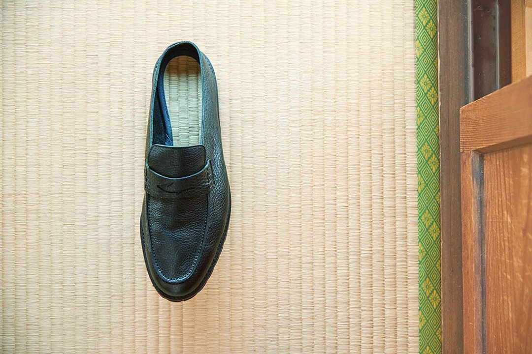 Relaxing Shoes Tatami Loafer Slippers Made in Japan Cowhide Leather Sandals Mule - 穆勒鞋 - 真皮 黑色