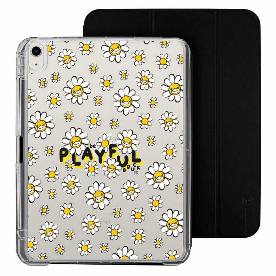 小黄鸭花花图案 iPad Air /Pro 2024mini7可拆式防摔透明实色折套 - 平板/电脑保护壳 - 塑料 多色