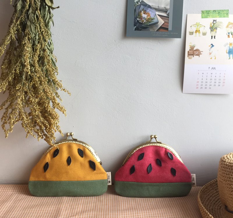 - 小西瓜 - 零钱包 钱包 送礼 生日礼物 交换礼物 - 零钱包 - 棉．麻 红色