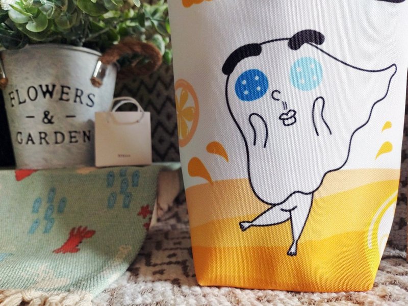 造型幽灵提袋 手拿袋 创意提袋 搞怪提袋 无尾熊提袋 动物饮料袋 - 随行杯提袋/水壶袋 - 防水材质 白色