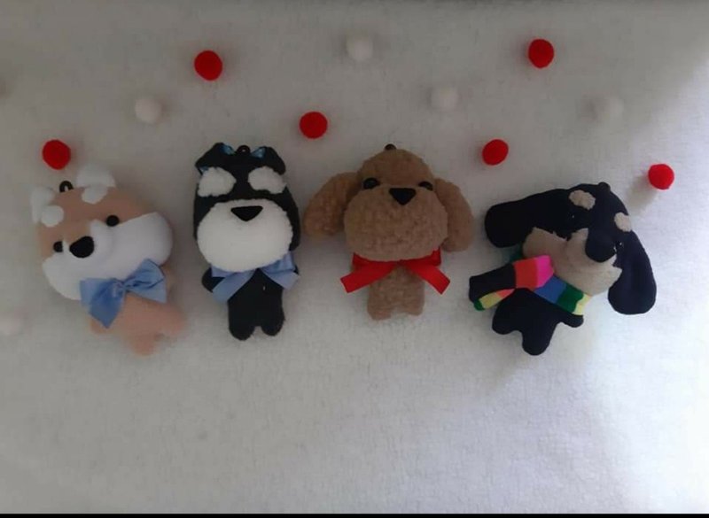 柴犬.雪纳瑞.贵宾狗.腊肠狗.喵喵.树懒.小熊.麋鹿.狐狸钥匙圈 - 钥匙链/钥匙包 - 棉．麻 