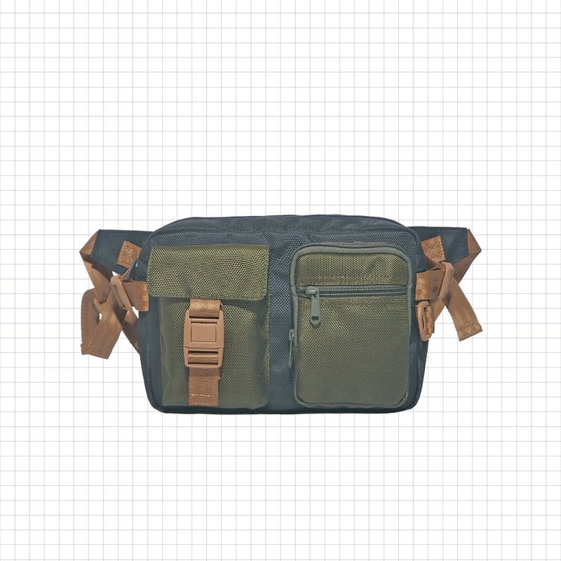 CR2 个性扣带斜挎包 CR2-2303-NB【 台湾原创品包包品牌】 - 侧背包/斜挎包 - 尼龙 蓝色
