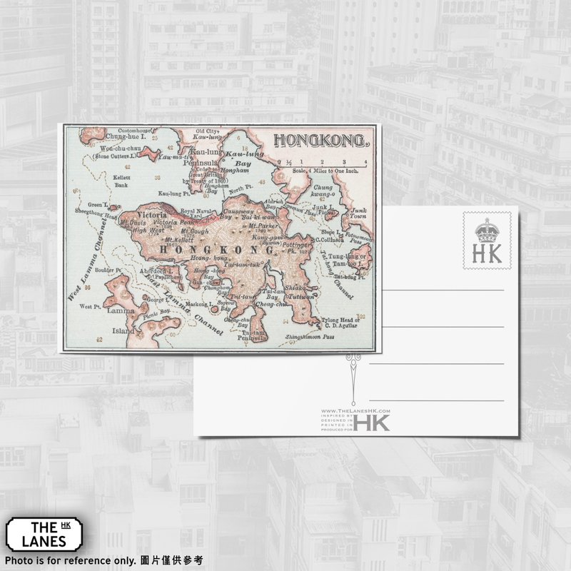 A6明信片 1900年香港地图 - 卡片/明信片 - 纸 多色
