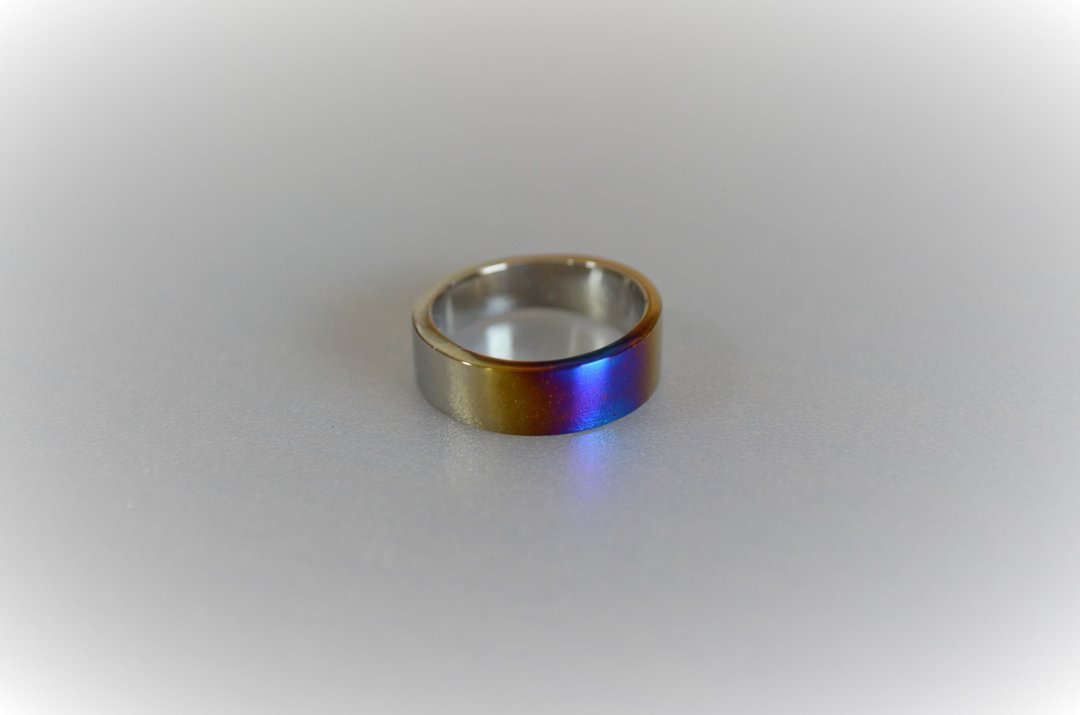 titanium ring・blue right・titanium ring・blue light 2・B・9 - 戒指 - 其他金属 多色