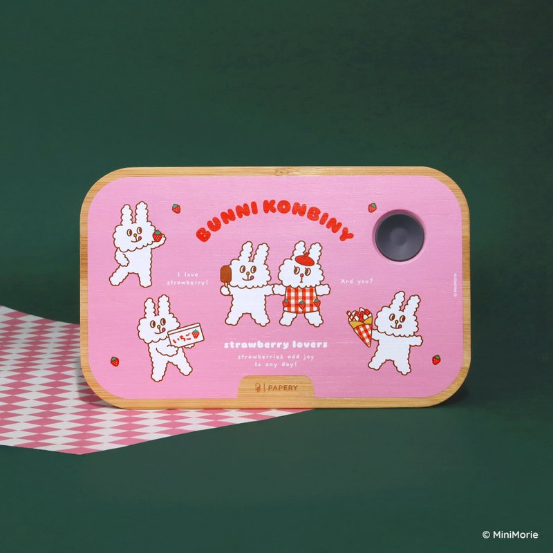 环保便当盒 BUNNI KONBINY - 兔兔爱草莓 网红联名 - 便当盒/饭盒 - 环保材料 