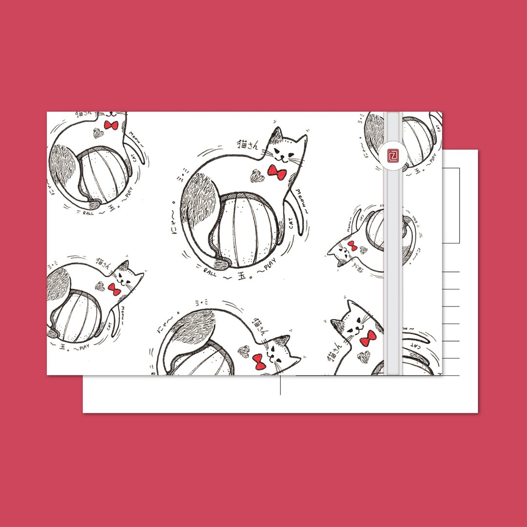 Digital File Download, Printable Instant Cat Postcard Ver.4 4x6 inches - 卡片/明信片 - 纸 