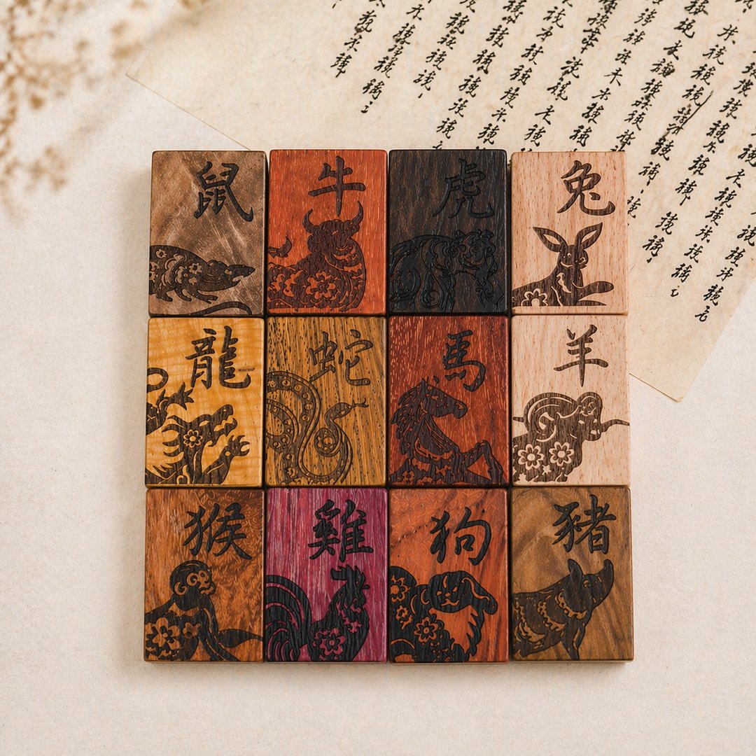 定制化雷射雕刻小木牌 12 色可任选小木牌 刻字图案 LOGO 订制礼物 - 吊饰 - 木头 