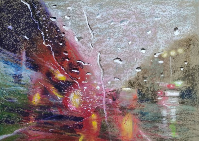 大人的画画课 车窗雨景 - 插画/绘画/写字 - 纸 