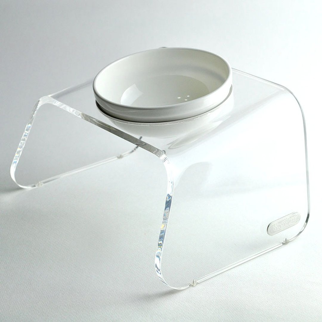 M size I-PET 高质感透明宠物碗架 中型:30X19X15cm - 碗/碗架 - 压克力 