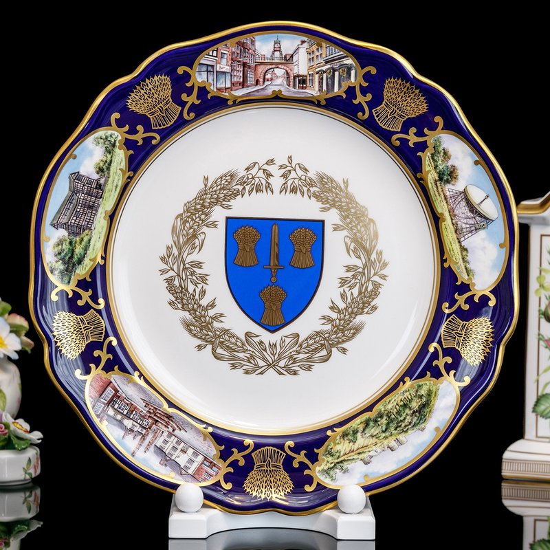 限量英国制Spode 悠游英伦皇家瓷器手绘骨瓷陶瓷装饰大盘挂盘 - 墙贴/壁贴 - 瓷 