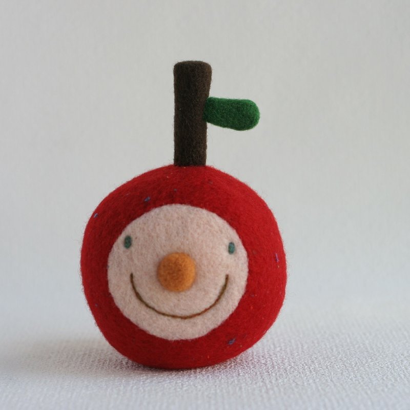 「APPLE-SAN」 WOOL FELT (Red) - 玩偶/公仔 - 羊毛 红色