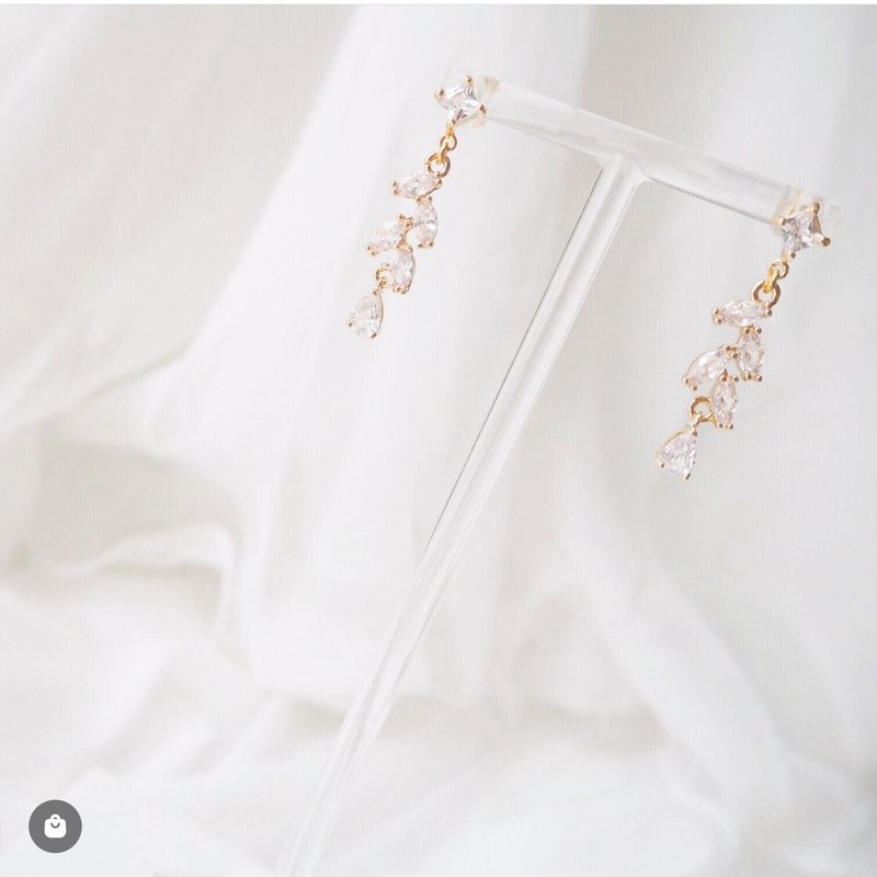 新娘耳环 新娘耳夹 生日礼物 树叶 优雅 耳环 耳夹 定制化 定制 - 耳环/耳夹 - 其他金属 白色