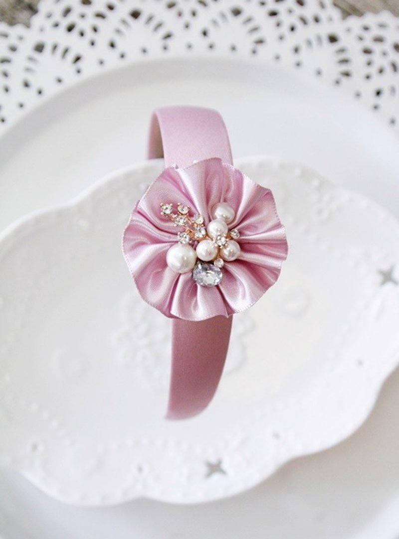 Sweet House粉紫亮面波波款 发箍 - 围嘴/口水巾 - 聚酯纤维 粉红色