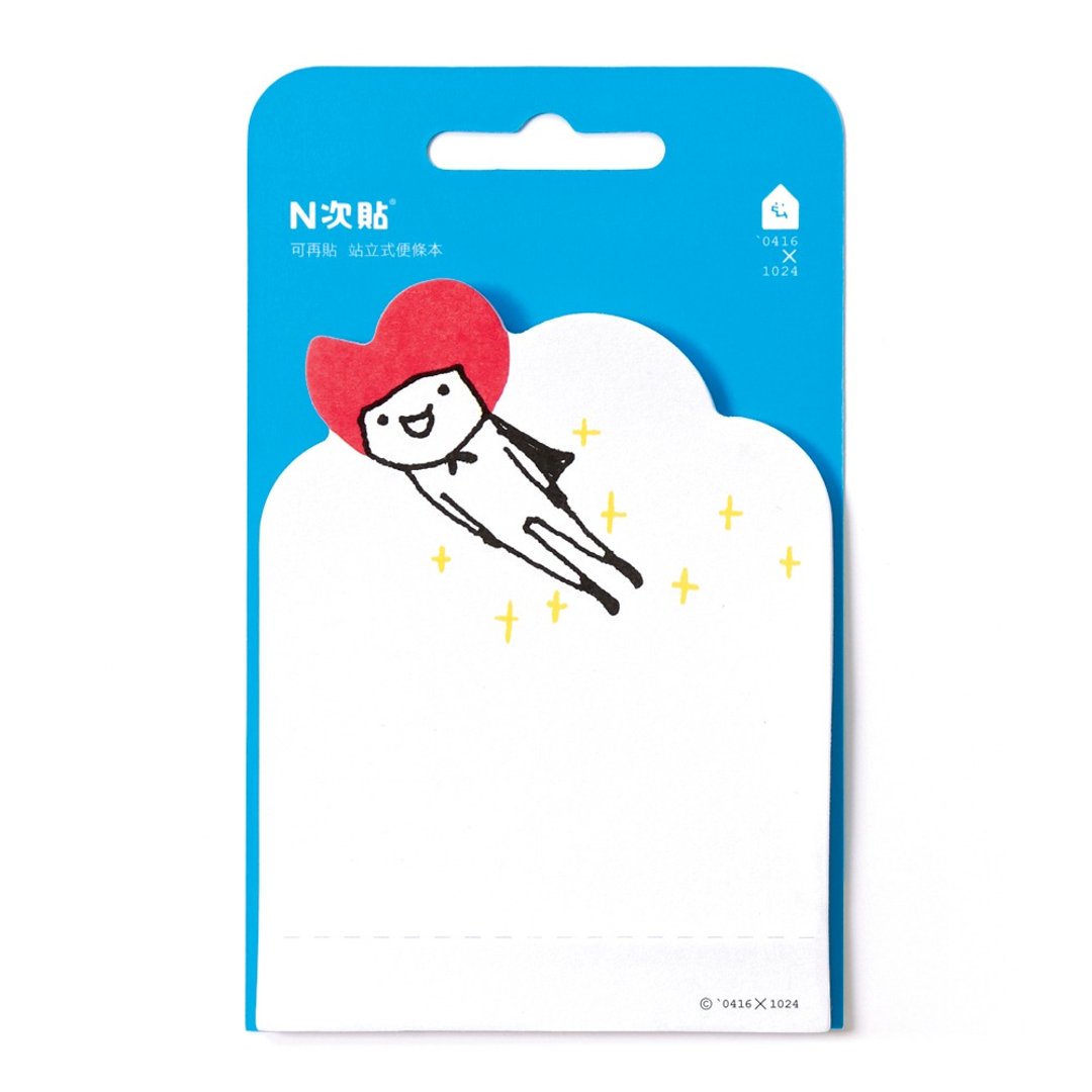 呼叫爱现身 ! 可再贴 站立便条本 - 便条纸/标签贴 - 纸 白色