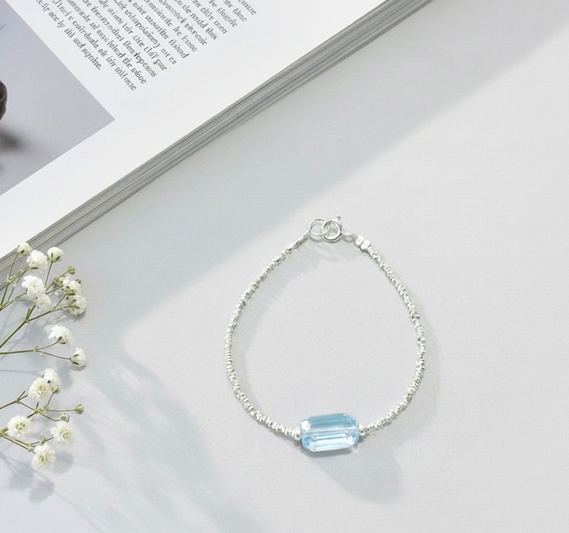 Ops Aquamarine silver bracelet -海水蓝宝/限定/高品质/手链 - 手链/手环 - 宝石 蓝色