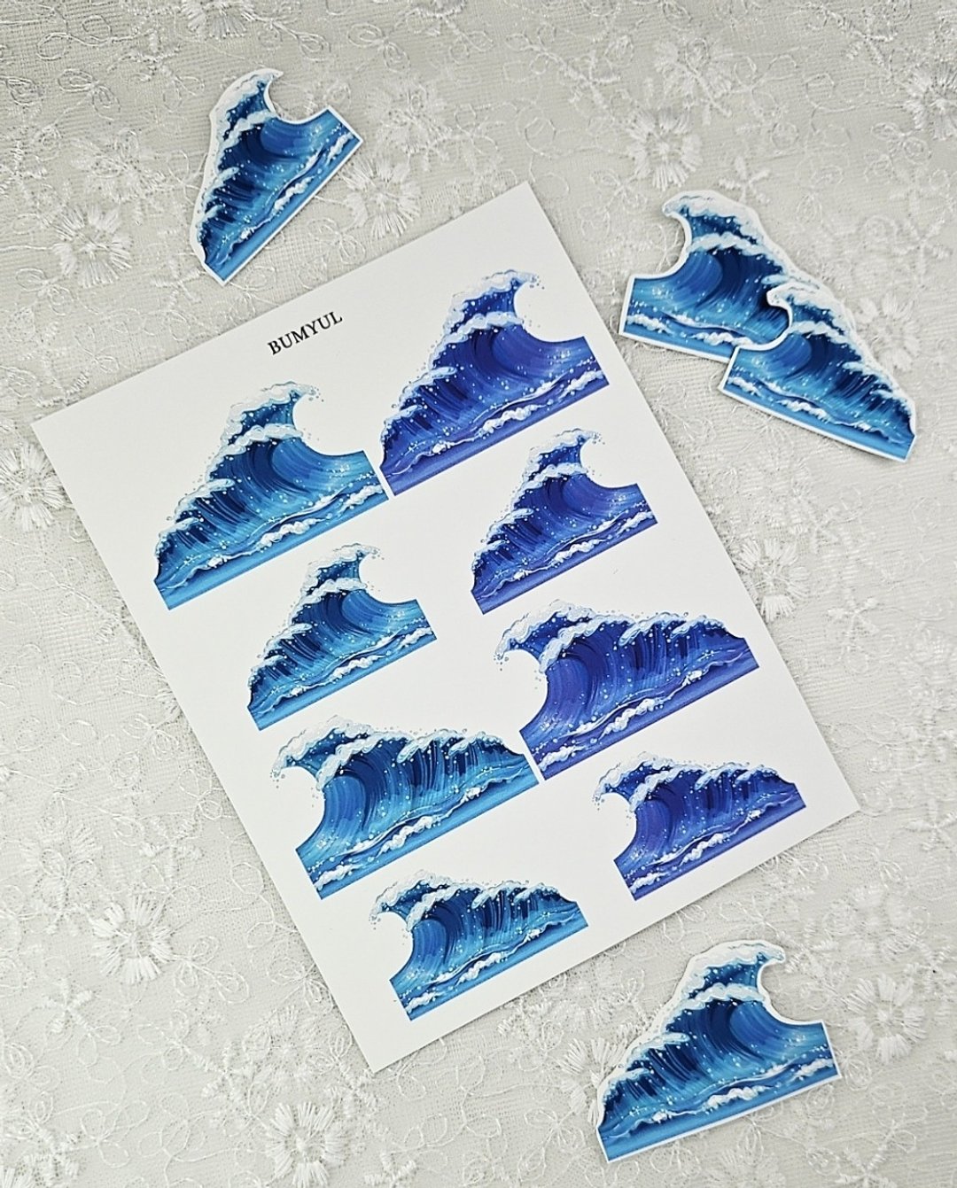 汹涌海浪 装饰贴纸 - 便条纸/标签贴 - 纸 多色