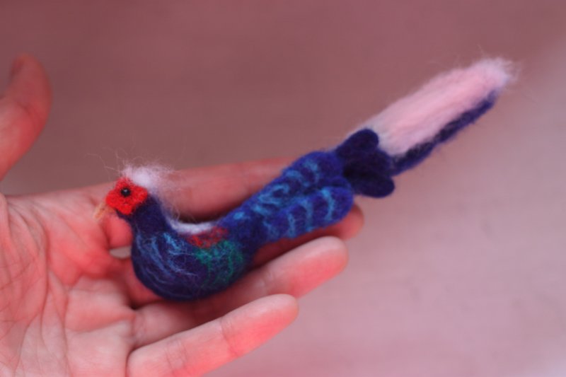 羊毛毡　蓝腹鹇胸针　订做款 - 胸针 - 羊毛 蓝色