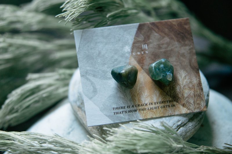 CRACK | 矿物系耳环 |  EARRINGS - 耳环/耳夹 - 玉石 绿色
